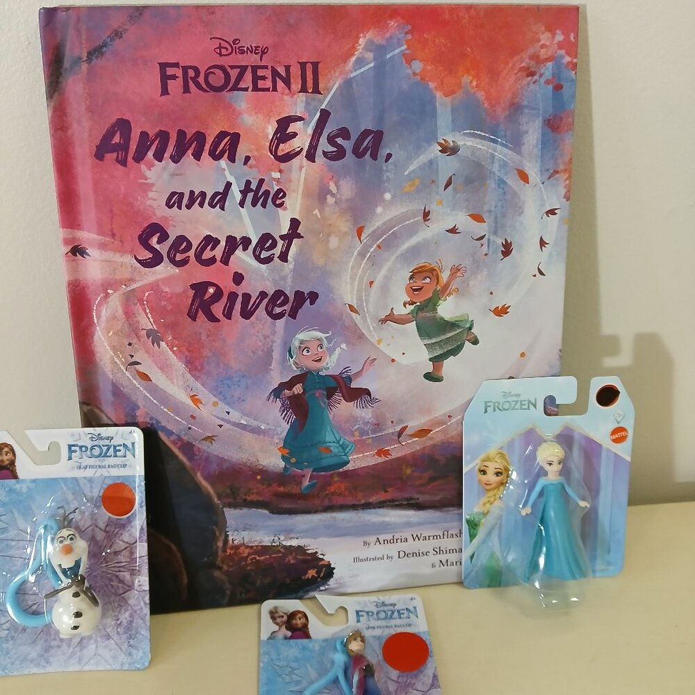 Disney hardback book - Frozen II: Anna, Elsa & the Secret River with figurines